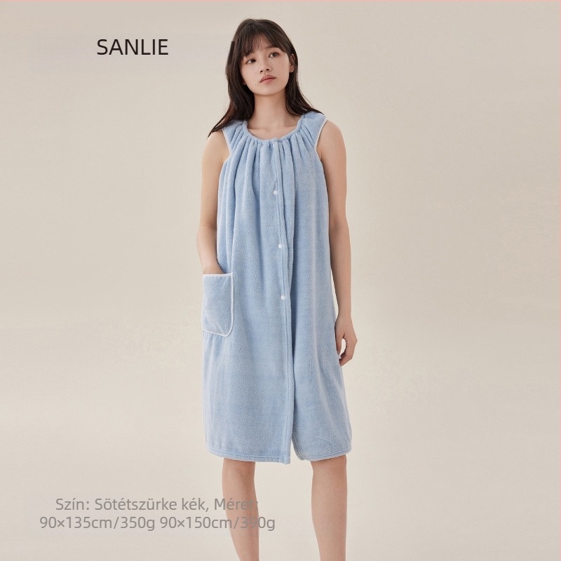 Viselhető fürdőlepedő konvertálható dizájnnal, velúr anyag, 370 g, poliészter/poliamid kompozit rost