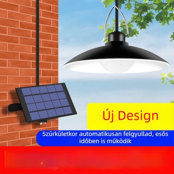 Napelemes kültéri LED függőlámpa, IP65 vízálló, energiatakarékos, fényérzékelő, 1–4 világítótest