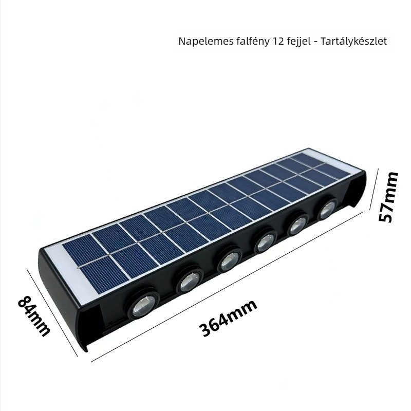 Napelemes kültéri falikar IP66, LED fényforrás, 4W, 3.7V, JM02301