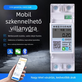 Családi egyfázisú DIN-sínre szerelt Bluetooth és 4G okos villanymérő előrefizetéses fizetéssel bérleményekhez