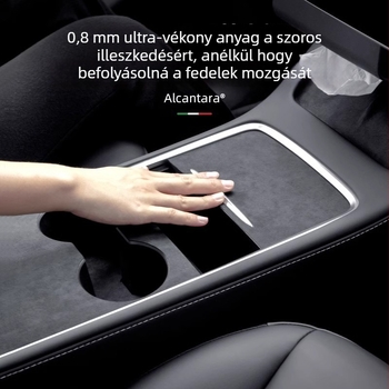 YUKE Központi Konzol védőfólia Tesla Model 3/Y-hoz — filc alapú karbon PVC, hőálló, karcolásálló, ujjlenyomat-mentes