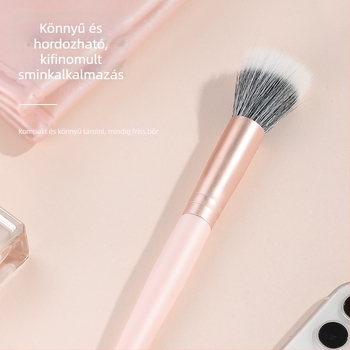 Sminkecset – finom világos gyapjú sörtékkel, fa hosszú nyél, egy darabos csomagolás