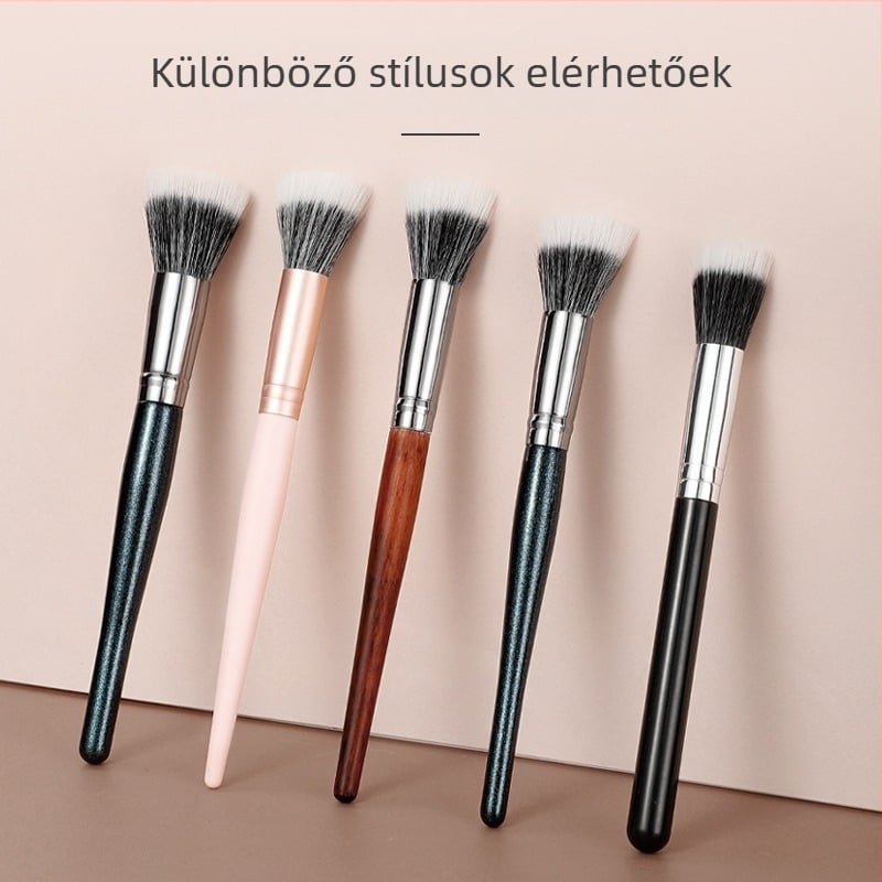 Sminkecset – finom világos gyapjú sörtékkel, fa hosszú nyél, egy darabos csomagolás
