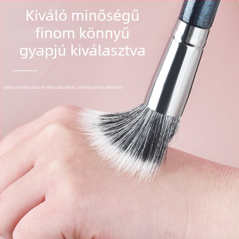 Sminkecset – finom világos gyapjú sörtékkel, fa hosszú nyél, egy darabos csomagolás