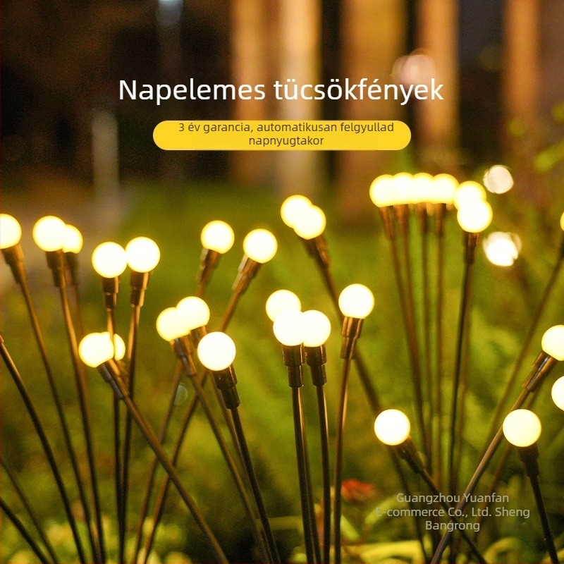 Napelemes tücskök alakú lámpa kertbe, kültéri vízálló földlámpa IP66, 1.2W fényforrással és 6–12 órás üzemidő