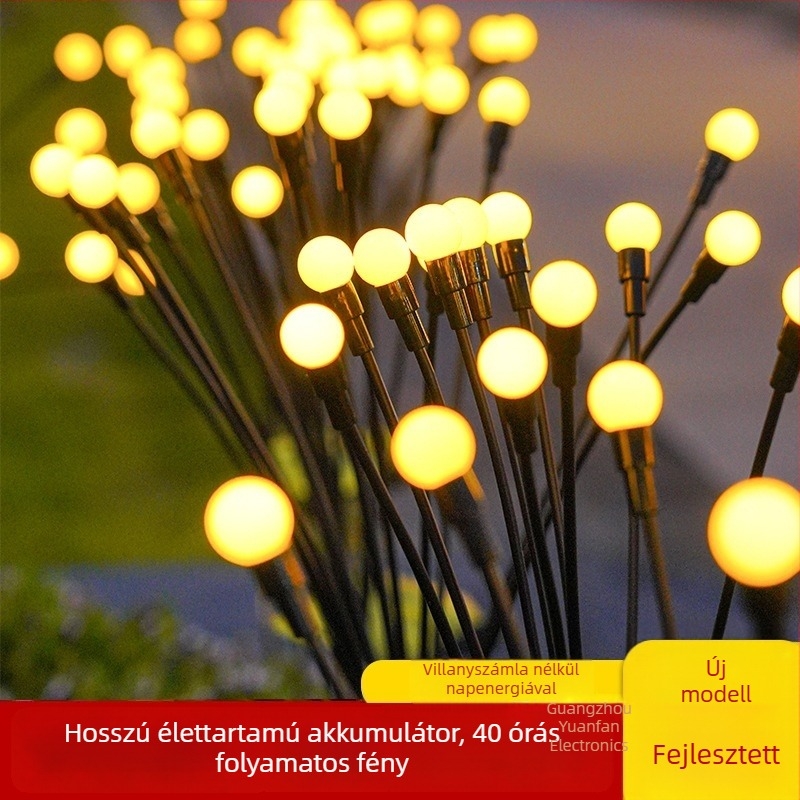 Napelemes tücskök alakú lámpa kertbe, kültéri vízálló földlámpa IP66, 1.2W fényforrással és 6–12 órás üzemidő