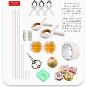 Keresztszemes készlet műanyag vászonnal, 9CT, Nordic stílus, tartalmaz PVC csövet és clipet