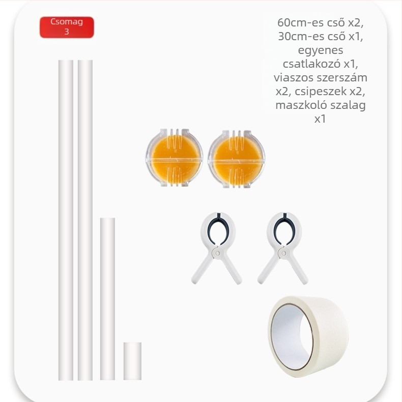 Keresztszemes készlet műanyag vászonnal, 9CT, Nordic stílus, tartalmaz PVC csövet és clipet