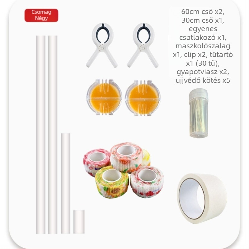 Keresztszemes készlet műanyag vászonnal, 9CT, Nordic stílus, tartalmaz PVC csövet és clipet