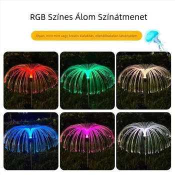 Napenergia-medúza lámpa a kerthez – optikai rosttal, IP65, 5–10W, rozsdamentes acél, 3–5 m² megvilágítási terület, 6–12 óra üzemidő