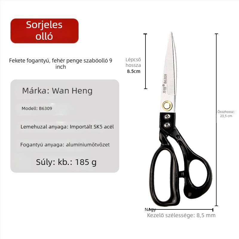 Wanheng B6208-B62012 Szövetszabó olló — professzionális szabás-varrás olló