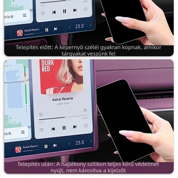 Szilikon képernyővédő csík Xiaomi Su7-hez – központi vezérlő navigációs képernyő védelme, autó belső burkolatvédő, logó nélküli, testreszabás nélküli