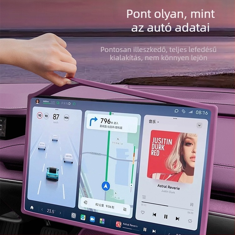 Szilikon képernyővédő csík Xiaomi Su7-hez – központi vezérlő navigációs képernyő védelme, autó belső burkolatvédő, logó nélküli, testreszabás nélküli