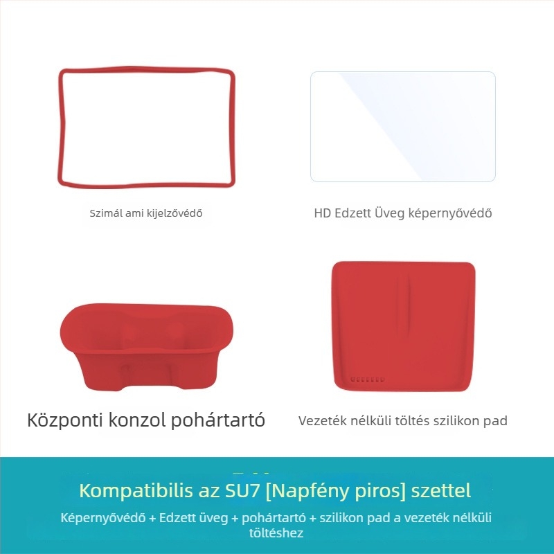 Szilikon képernyővédő csík Xiaomi Su7-hez – központi vezérlő navigációs képernyő védelme, autó belső burkolatvédő, logó nélküli, testreszabás nélküli