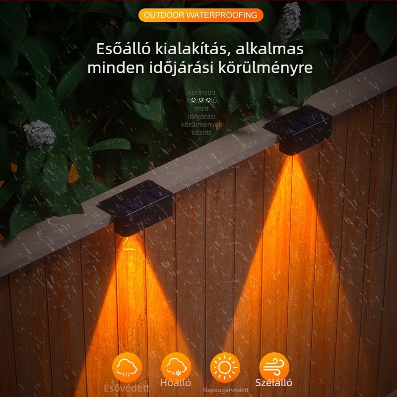 Napelemes lépcsőfény LED, modell 2405, SMD2835, 5W, 1.2V, 6–12 órás üzemidő