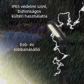 Napelemes kültéri kertvilágítás LED-del, 5W, IP65 vízálló, fényhatótáv 15–30 m²