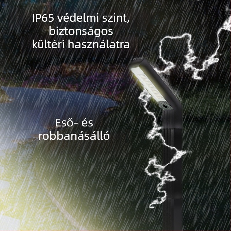 Napelemes kültéri kertvilágítás LED-del, 5W, IP65 vízálló, fényhatótáv 15–30 m²