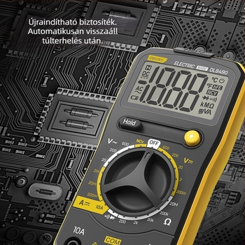 Villanyszerelő digitális multiméter — DC feszültség, kapacitás és hőmérséklet mérése, nagy pontosságú