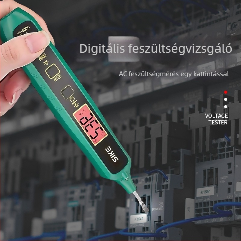 Zöld vezeték-szenzoros feszültségmérő toll háztartási használatra, intelligens áram-szivárgás detektor, speciális elektromos teszt toll