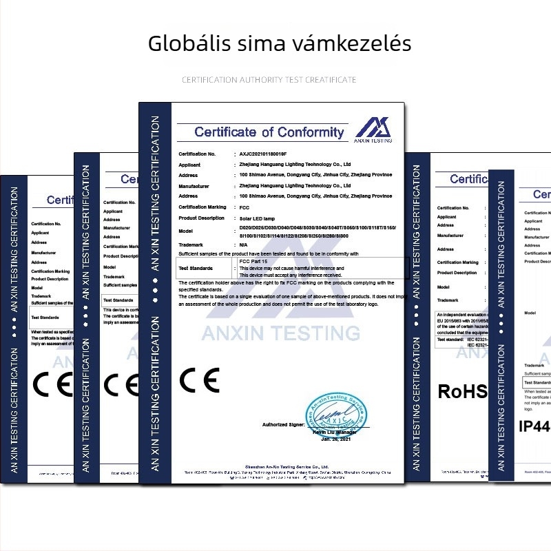 Napelemes clip lámpa kültéri falra automata szenzorral, IP44 vízálló, LED 2835, 10W