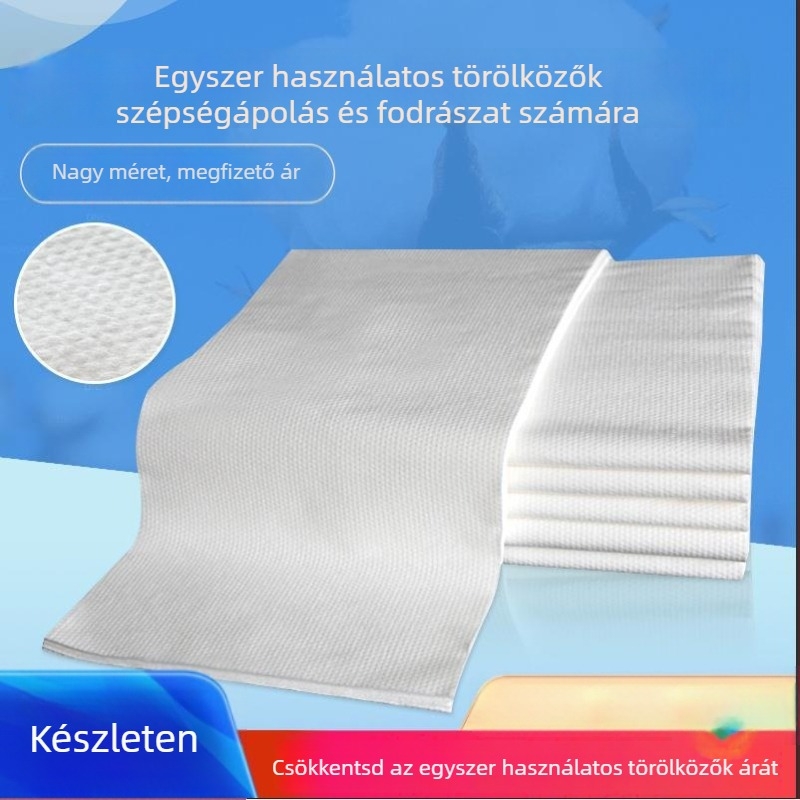 Egyszer használatos hajtörölköző hímzett logóval – Poliészter, 60 g, 80 szál, nedvszívás 0–5 s, Szépség/Funkcionális törölköző