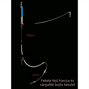 Tengeri horgász rig görbült pengével, anti összezavarodás, kétvonalas rendszer, világító nylon zsinór