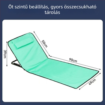Kültéri hordozható strandmatrac Oxford szövettel, öt pozícióban állítható, összecsukható, ülésre és fekvésre, nedvességálló, súly 1,7 kg