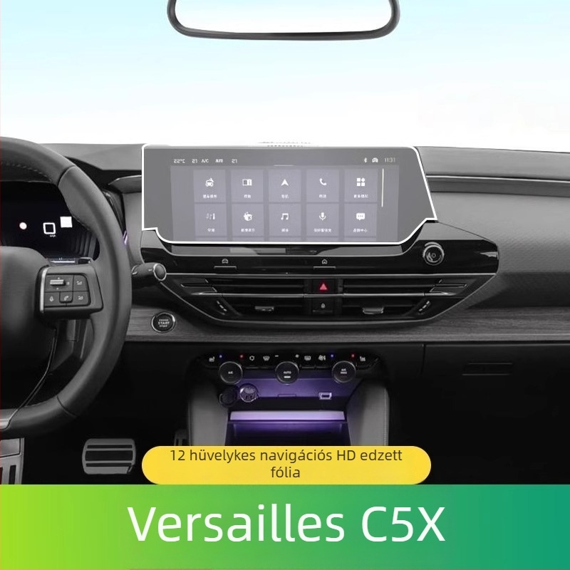 Citroën Versailles C5X belső kijelző fólia – TPU, magas- és alacsony hőmérséklet-ellenállás, navigációs kijelző és központi vezérlés számára