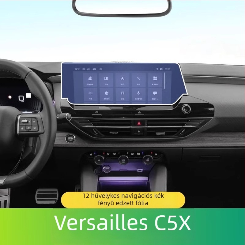 Citroën Versailles C5X belső kijelző fólia – TPU, magas- és alacsony hőmérséklet-ellenállás, navigációs kijelző és központi vezérlés számára
