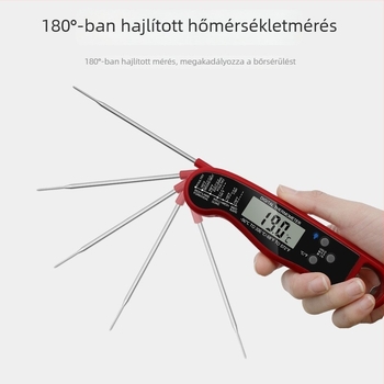 Record Work BBQ-hoz élelmiszer-digitalis hőmérő – szonda típusú, toll-stílusú, vízálló, összecsukható