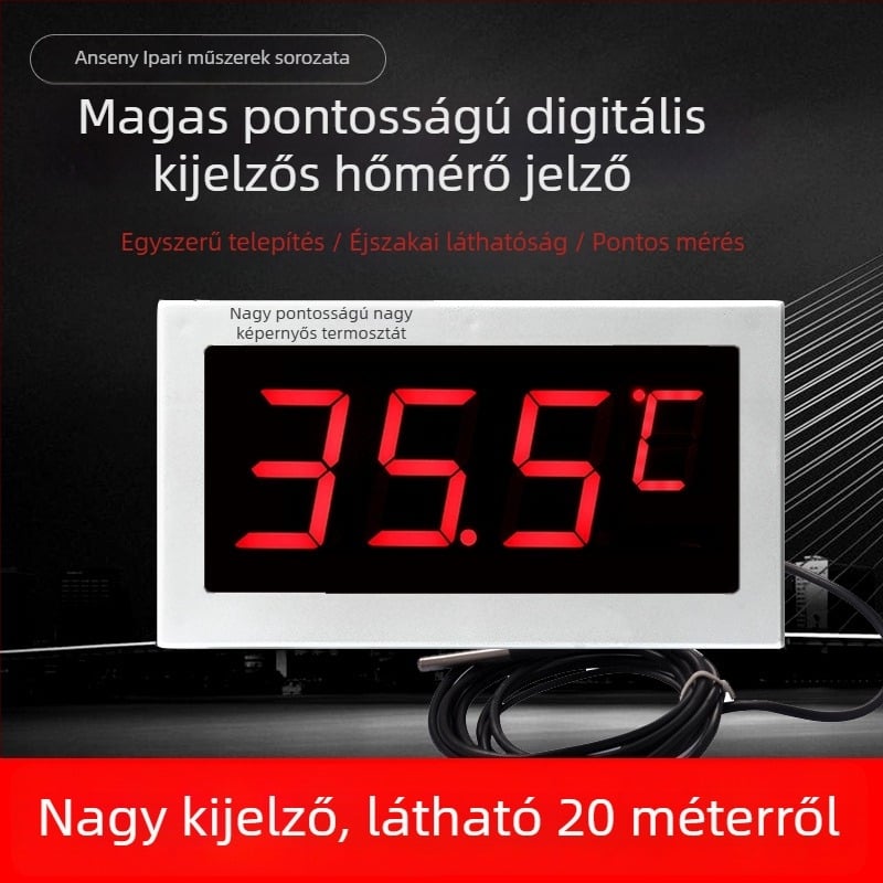 CX901 Digitális hőmérő tenyésztési üvegházakhoz és hűtőtárolókhoz — pontosság ±1°C, felbontás 0,1°C, tartomány -50…200°C