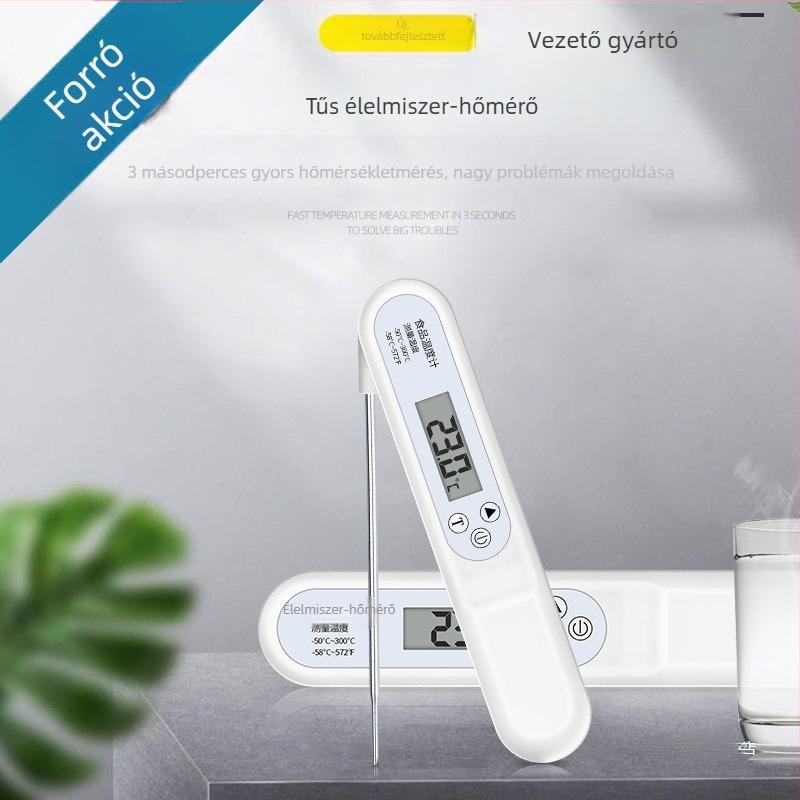 Összecsukható konyhai és babafürdető hőmérő – víz, étel és olaj hőmérsékletének mérésére; pontos tejhőmérséklet