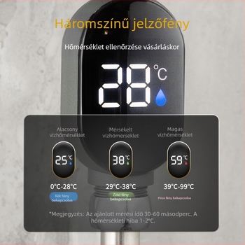 Zuhanyhőmérő LED kijelzővel, 4-pontos interfész, 0-99°C, mérésre csak (fűtés nélkül)
