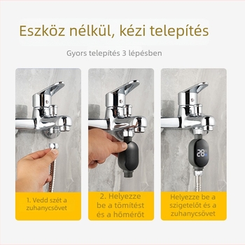 Zuhanyhőmérő LED kijelzővel, 4-pontos interfész, 0-99°C, mérésre csak (fűtés nélkül)