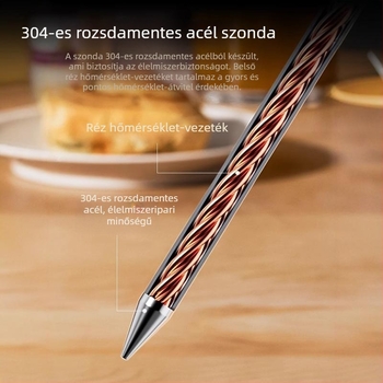 Összecsukható élelmiszerhőmérő elektronikus szondával – víz, olaj és tej hőmérsékletének mérésére, konyhai sütőhőmérő