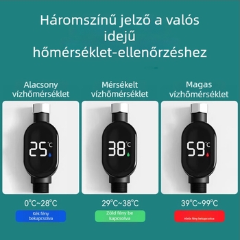 LED zuhanyhőmérő – háztartási használatra, digitális vízhőmérő a fürdőhöz és zuhanyzáshoz, intelligens hőmérséklet-mérés