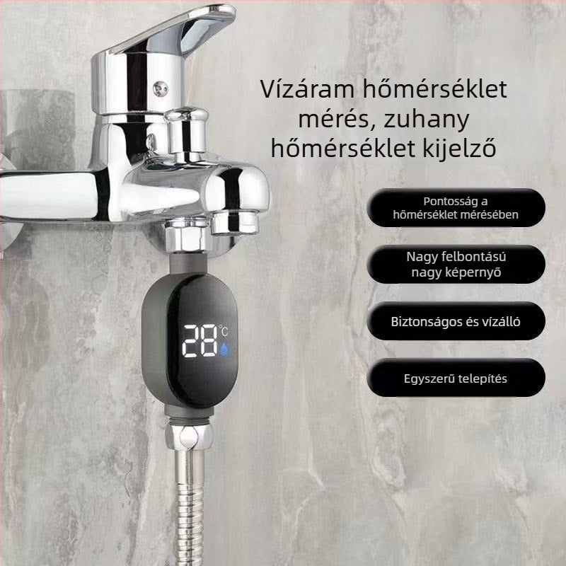 Zuhanyzáshoz vízhőmérő kijelzővel — babáknak, gyerekeknek, időseknek és terhes nőknek, 1 db