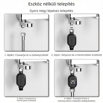 Zuhanyzós víztermometer LED kijelzővel – HD felbontás, Nemzeti szabvány, 500 darab dobozonként