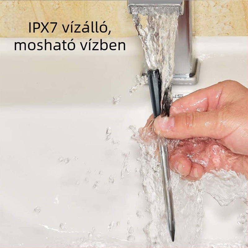 Okos Bluetoothos vízálló hús hőmérő konyhába, sütőhöz és grillhez – 0,1°C felbontás