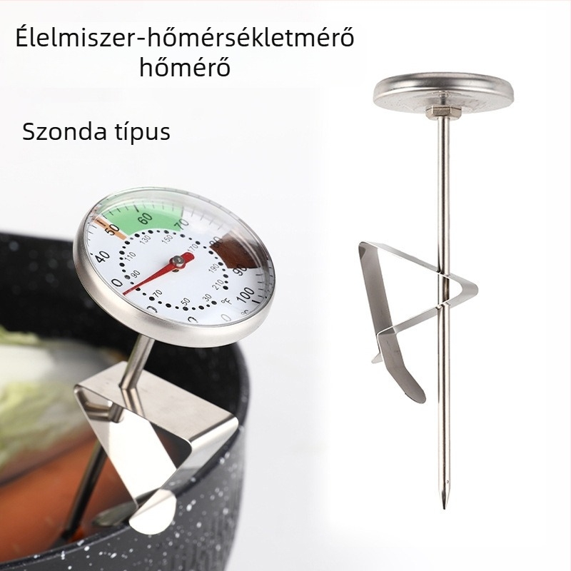 Mechanikus konyhai hőmérő szondával – vízhez, bébi tejéhez, tejhez és kávéhoz