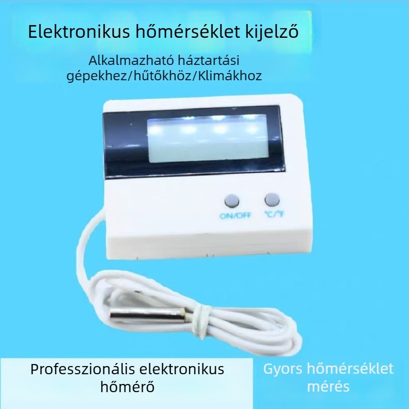 ST-1A Digitális hőmérő hűtőtároláshoz, akváriumhoz, hűtőhöz, légkondicionálóhoz és autóhoz