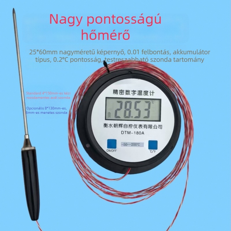 Pt100 platinaellenállású digitális hőmérő kriogén hőmérsékletekhez, folyékony nitrogén és szárazjég, digitális kijelző, osztály 0.2, 0.01°C felbontás