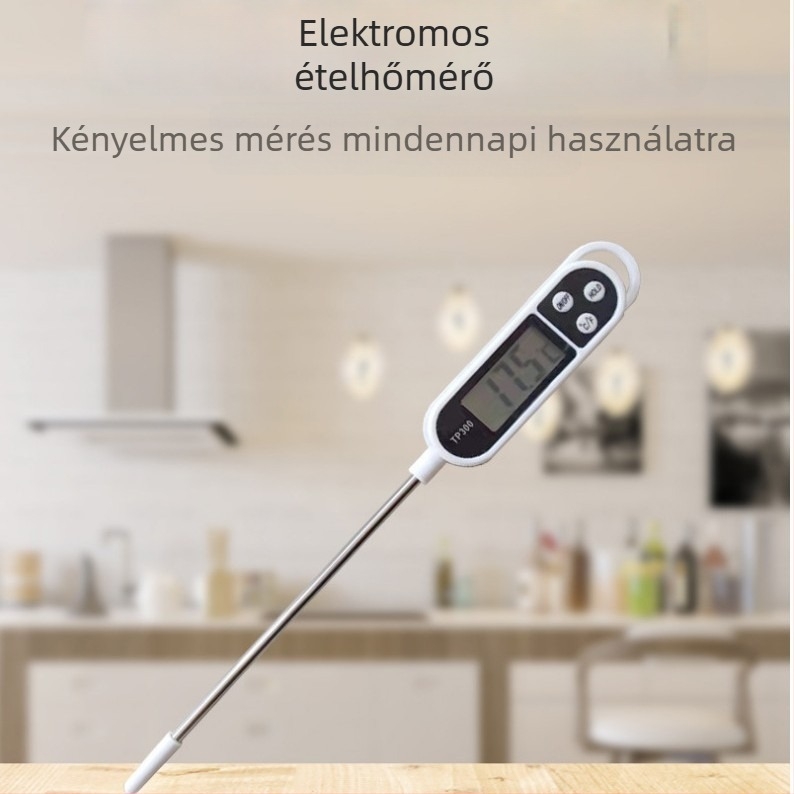 Élelmiszer-thermometer digitális kijelzővel, 0.1°C felbontás, testreszabható opciók, dobozos mennyiség 200 darab
