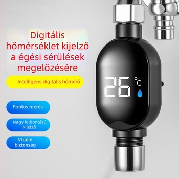 LED zuhanyhőmérő intelligens érintőképernyővel, zuhanyzás közbeni hőmérsékletmérés, digitális kijelző