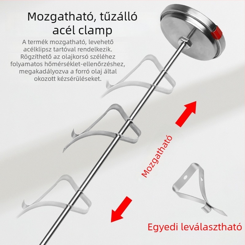 Delixi konyhai szondás hőmérő – 1 fokos felbontás, élelmiszerhőmérő sütéshez és barbecue-hoz, csomagolás 100 db