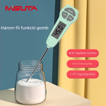 Misuta digitális élelmiszer- és vízhőmérő, tej és víz mérésére, vízálló, száraz és nedves használatra, többfunkciós