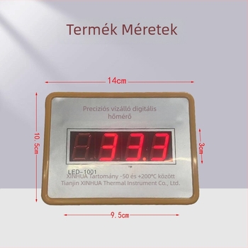 Digitális hőmérő szenzorral, nagy pontossággal kazánokhoz, ipari és akváriumi használatra