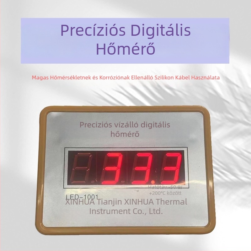 Digitális hőmérő szenzorral, nagy pontossággal kazánokhoz, ipari és akváriumi használatra