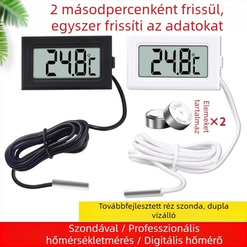 Digitális hőmérő sondával, nagy pontosságú elektronikus hőmérséklet-szenzor akváriumhoz és hűtőhöz