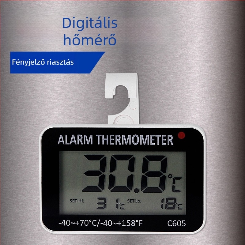 C605 Beltéri/Kültéri Hőmérséklet-figyelő Monitor, Hűtőriasztás és Hőmérséklet-szabályozás (-40–70°C)